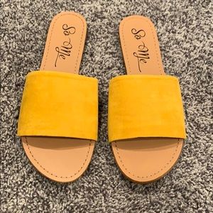 Brand new mustard suede sandal